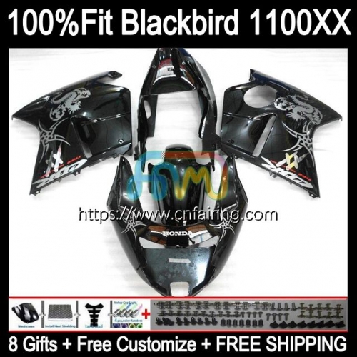 Injection For HONDA  CBR1100XX Blackbird 2002 2003 2004 2005 2006 2007 CBR1100 XX Gloss Black CBR 1100XX 1100 XX 96 97 98 99 00 01 OEM Fairing 41HM.57