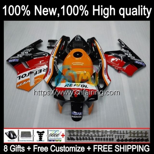 Body For HONDA VFR400R VFR400 R NC35 V4 RVF VFR 400 RVF400 R 94 95 96 97 98 VFR 400R RVF400R 1994 1995 1996 1997 1998 Fairing Kit Repsol Orange 47HM.0