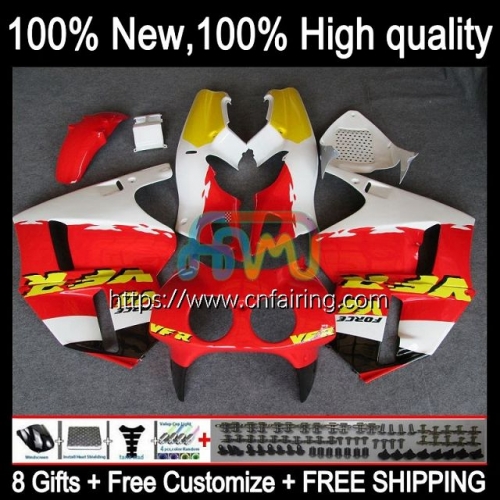 Body For HONDA VFR400R VFR400 R NC35 V4 RVF VFR 400 RVF400 R 94 95 96 97 98 VFR 400R RVF400R RED WHITE1994 1995 1996 1997 1998 Fairing Kit 47HM.8