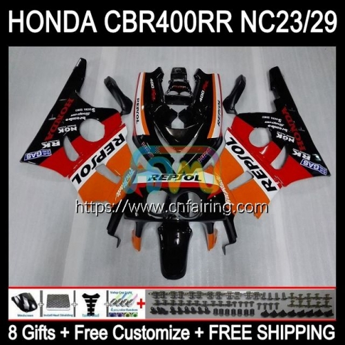 Body Kit For HONDA CBR400 RR NC23 CBR 400 RR NC29 CBR400RR 88 89 90 91 92 93 CBR 400RR 1988 1989 1990 1991 1992 1993 Repsol Orange OEM Fairing 48HM.4