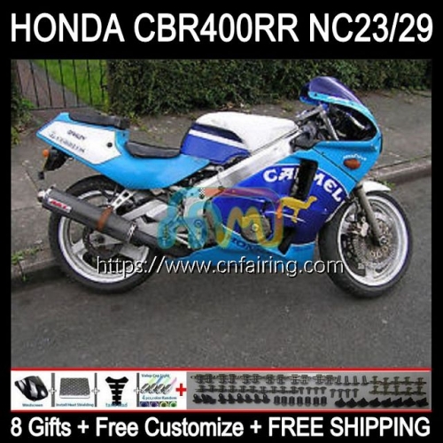 Body OEM For HONDA CBR 400 RR CBR400 RR NC23 Blue CAMEL 1988 1989 1990 1991 1992 1993 CBR 400RR CBR400RR NC29 88 89 90 91 92 93 ABS Fairing 48HM.46