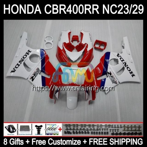 Body Kit For HONDA CBR400 RR NC23 CBR 400 RR NC29 CBR400RR 88 89 90 91 92 93 CBR 400RR Red white blue 1988 1989 1990 1991 1992 1993 OEM Fairing 48HM.6