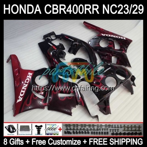 Body Kit For HONDA CBR 400 RR NC29 CBR400RR 1994 1995 1996 1997 1998 1999 CBR 400RR CBR400 RR NC23 94 95 Red Flames 96 97 98 99 OEM Fairing 49HM.64