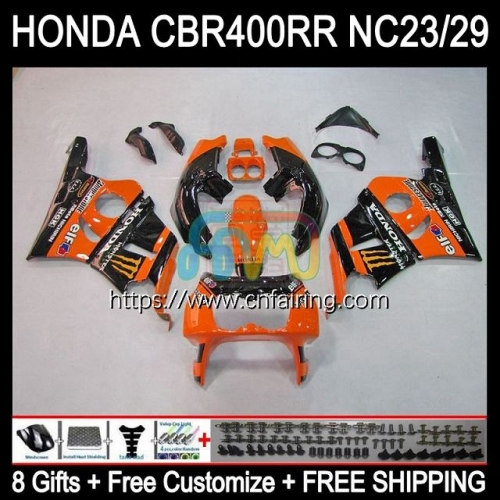 Body Kit For HONDA CBR 400 RR NC29 CBR400RR 1994 Orange Black 1995 1996 1997 1998 1999 CBR 400RR CBR400 RR NC23 94 95 96 97 98 99 OEM Fairing 49HM.51