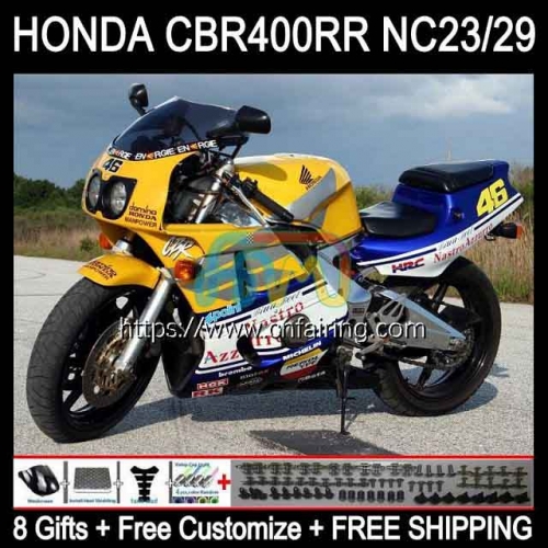 Body Kit For HONDA CBR 400 RR NC29 CBR400RR Blue yellow 1994 1995 1996 1997 1998 1999 CBR 400RR CBR400 RR NC23 94 95 96 97 98 99 OEM Fairing 49HM.59