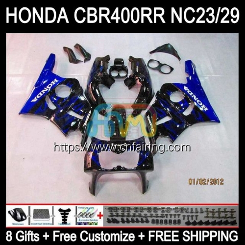 Body OEM For HONDA CBR 400 RR CBR400 RR NC23 1988 1989 1990 1991 1992 1993 CBR 400RR CBR400RR NC29 88 89 90 91 92 93 Blue Flames ABS Fairing 48HM.53