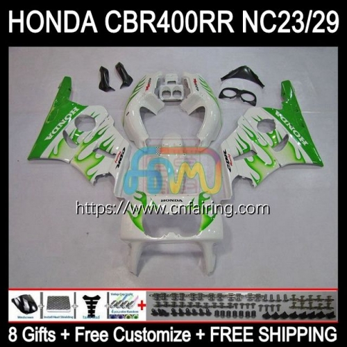 Body OEM For HONDA CBR 400 RR CBR400 RR NC23 1988 1989 1990 1991 1992 1993 CBR 400RR CBR400RR Green Flames NC29 88 89 90 91 92 93 ABS Fairing 48HM.52