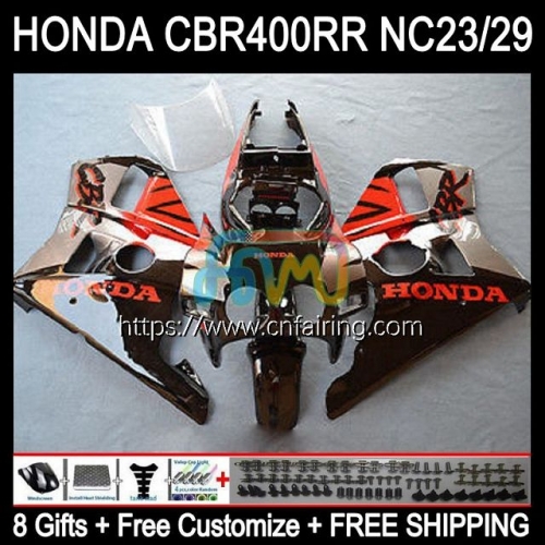 Body Kit For HONDA CBR400 RR NC23 CBR 400 RR NC29 CBR400RR 88 89 90 91 92 93 CBR 400RR Black red 1988 1989 1990 1991 1992 1993 OEM Fairing 48HM.15