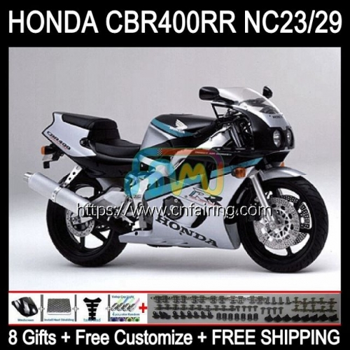 Body Kit For HONDA CBR Black Silver 400 RR NC29 CBR400RR 1994 1995 1996 1997 1998 1999 CBR 400RR CBR400 RR NC23 94 95 96 97 98 99 OEM Fairing 49HM.73