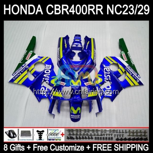 OEM Body For HONDA CBR 400 RR NC29 CBR400RR CBR 400RR 94 95 96 97 98 99 CBR400 RR NC23 1994 1995 1996 1997 1998 1999 Movistar Blue Fairing Kit 49HM.11