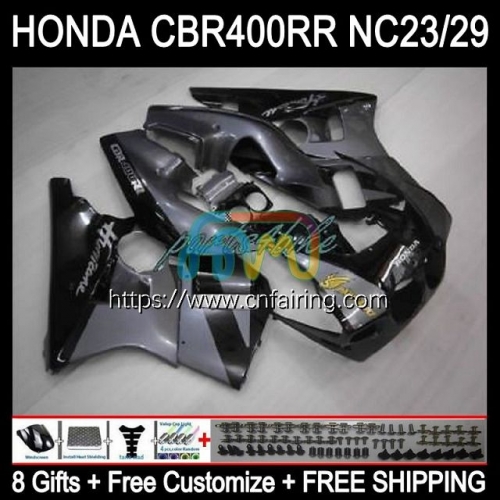 Body Kit For HONDA CBR400 Grey black RR NC23 CBR 400 RR NC29 CBR400RR 88 89 90 91 92 93 CBR 400RR 1988 1989 1990 1991 1992 1993 OEM Fairing 48HM.19