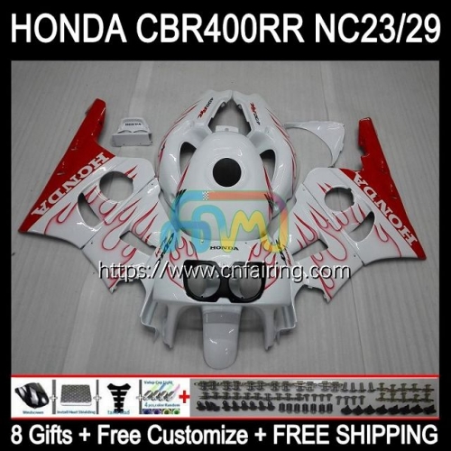 OEM Body For HONDA CBR 400 RR NC29 CBR400RR CBR 400RR 94 95 96 97 98 99 CBR400 RR Red Flames NC23 1994 1995 1996 1997 1998 1999 Fairing Kit 49HM.9