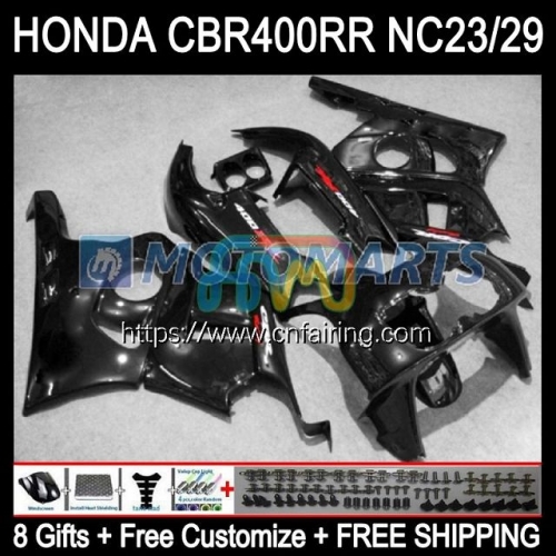 Body OEM For HONDA CBR 400 RR CBR400 RR NC23 1988 1989 1990 1991 1992 1993 CBR GLOSS BLACK 400RR CBR400RR NC29 88 89 90 91 92 93 ABS Fairing 48HM.41