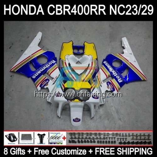 OEM Body For HONDA CBR 400 RR NC29 CBR400RR Rothmans Blue CBR 400RR 94 95 96 97 98 99 CBR400 RR NC23 1994 1995 1996 1997 1998 1999 Fairing Kit 49HM.7