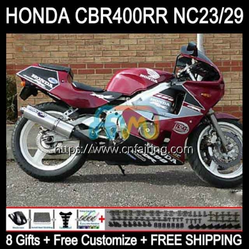 Body Kit For HONDA CBR400 RR NC23 CBR 400 RR NC29 CBR400RR 88 89 90 91 92 93 CBR 400RR 1988 Wine red hot 1989 1990 1991 1992 1993 OEM Fairing 48HM.27