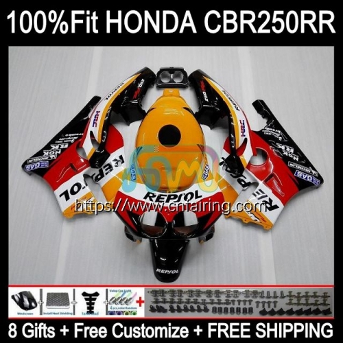 Injection Mold Body For HONDA CBR 250RR 250R 250CC CBR250CC CBR250RR 88 89 CBR 250 RR CC MC19 CBR250 RR 1988 1989 OEM Hot Orange Fairing Kit 50HM.18