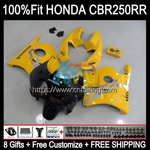 Injection Yellow black OEM For HONDA CBR250RR CBR 250RR 250CC 1990 1991 1992 1993 1994 CBR 250 R RR CC CBR250 RR MC22 95 96 97 98 99 Fairings 51HM.89