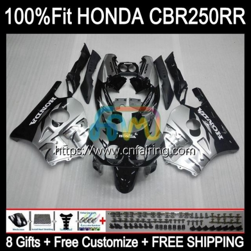 Injection OEM For HONDA CBR 250RR 250CC CBR250RR 90 91 92 93 94 Black silver CBR 250 RR CC MC22 CBR250 RR 1995 1996 1997 1998 1999 Fairing Kit 51HM.35