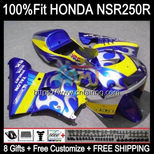 Injection Mold Bodys For HONDA NS250 NSR250 R RR NSR 250 R MC18 PGM2 1988 1989 NSR250RR NSR 250R NSR250R MC16 88 89 Blue yellow OEM Fairing 52HM.57