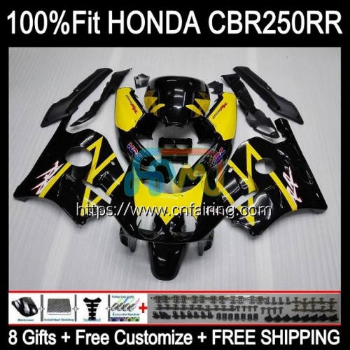 Injection Mold Body For HONDA CBR 250RR 250R 250CC CBR250CC CBR250RR 88 89 CBR 250 RR CC MC19 CBR250 Blk yellow RR 1988 1989 OEM Fairing Kit 50HM.27