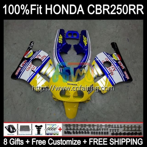 OEM Injection Mold For HONDA CBR250CC CBR250RR CBR 250RR 250R 250CC 1988 1989 Bodys CBR250 RR CBR 250 RR CC MC19 Blue yellow 88 89 Fairings 50HM.62