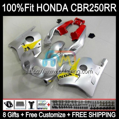 Injection Mold Body For HONDA CBR 250RR 250R 250CC CBR250CC CBR250RR 88 89 CBR 250 RR CC Red silver MC19 CBR250 RR 1988 1989 OEM Fairing Kit 50HM.49