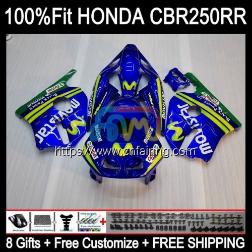 Injection Mold Body For HONDA CBR 250RR 250R 250CC CBR250CC CBR250RR 88 89 CBR Movistar hot 250 RR CC MC19 CBR250 RR 1988 1989 OEM Fairing Kit 50HM.20