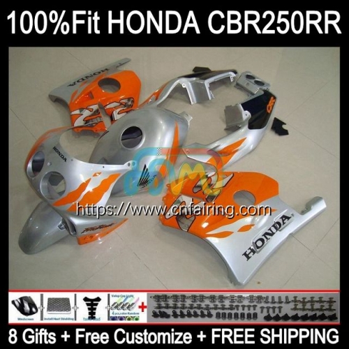 Injection OEM For HONDA CBR250RR CBR 250RR 250CC 1990 1991 1992 1993 1994 CBR 250 R RR CC CBR250 RR MC22 Orange Silver 95 96 97 98 99 Fairings 51HM.83