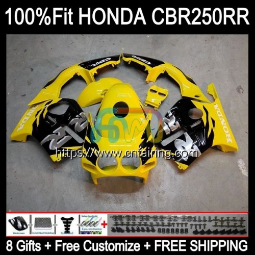 Injection Mold Body For HONDA CBR 250RR 250R 250CC CBR250CC CBR250RR 88 89 CBR 250 Yellow blk RR CC MC19 CBR250 RR 1988 1989 OEM Fairing Kit 50HM.25