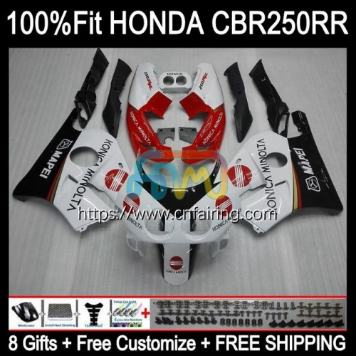 Injection Mold Body For HONDA CBR 250RR 250R 250CC CBR250CC CBR250RR 88 89 CBR 250 RR CC KONICA Red MC19 CBR250 RR 1988 1989 OEM Fairing Kit 50HM.36