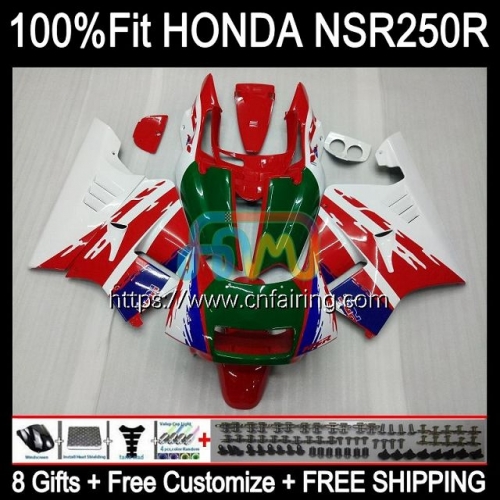 Injection Mold Bodys For HONDA Red green NSR 250 R MC18 PGM2 NSR 250R NS250 NSR250R MC16 NSR250 R RR 88 89 NSR250RR 1988 1989 OEM Fairings 52HM.37