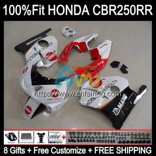 Injection OEM For HONDA CBR250RR CBR 250RR 250CC 1990 1991 1992 1993 1994 CBR 250 R RR CC CBR250 RR MC22 95 96 97 98 99 White red Fairings 51HM.87