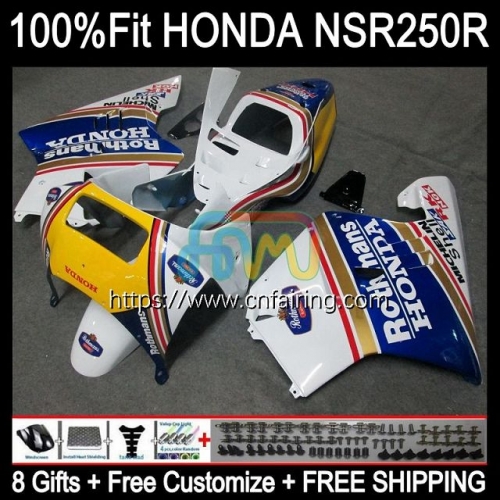 Injection Mold Bodys For HONDA NS250 NSR250 R RR NSR 250 R MC18 PGM2 1988 1989 NSR250RR NSR Golden blue 250R NSR250R MC16 88 89 OEM Fairing 52HM.66