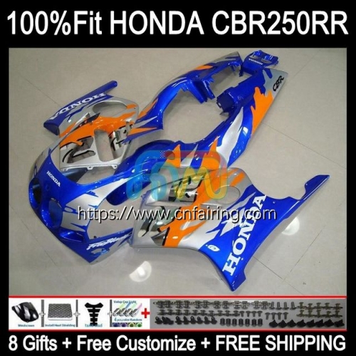 Injection Mold Body For HONDA Blue Silvery CBR 250RR 250R 250CC CBR250CC CBR250RR 88 89 CBR 250 RR CC MC19 CBR250 RR 1988 1989 OEM Fairing Kit 50HM.1