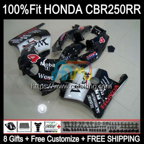 OEM Injection Mold For HONDA CBR250CC CBR250RR CBR 250RR 250R 250CC 1988 1989 Bodys CBR250 RR Black West CBR 250 RR CC MC19 88 89 Fairings 50HM.97