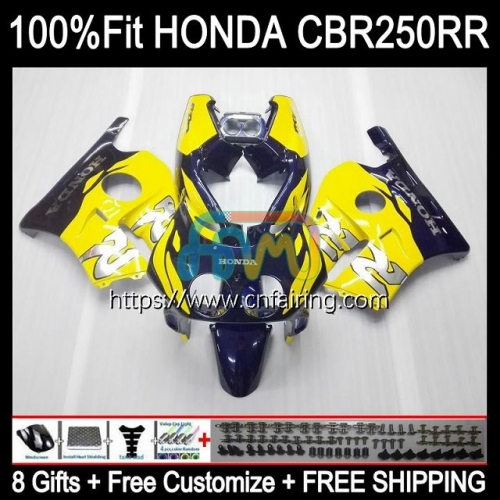 Injection Mold Body For HONDA CBR 250RR 250R 250CC CBR250CC CBR250RR 88 89 Yellow Blue CBR 250 RR CC MC19 CBR250 RR 1988 1989 OEM Fairing Kit 50HM.24