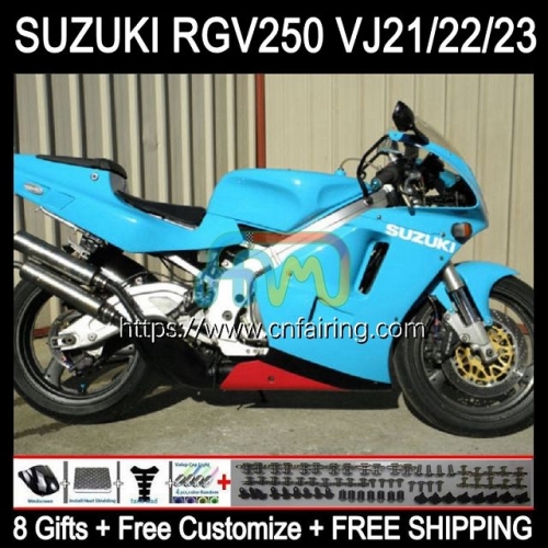 Body For SUZUKI 250CC RGV250 SAPC VJ22 RGVT250 90 91 92 93 94 95 96 RGV-250 RGV 250 CC Glossy Cyan 1990 1991 1992 1993 1994 1995 1996 Fairing 56HM.46