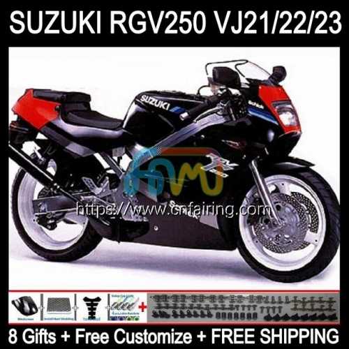 Body For SUZUKI 250CC RGV250 SAPC VJ22 RGVT250 90 91 92 93 94 95 96 RGV-250 Gloss Black RGV 250 CC 1990 1991 1992 1993 1994 1995 1996 Fairing 56HM.19