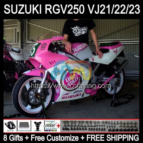 OEM Body Kit For SUZUKI 250CC RGV250 SAPC VJ21 RGVT250 88 89 Bodywork Lucky Pink RGVT-250 RGV-250 Panel RGVT RGV 250 1988 1989 Full Fairing 55HM.39