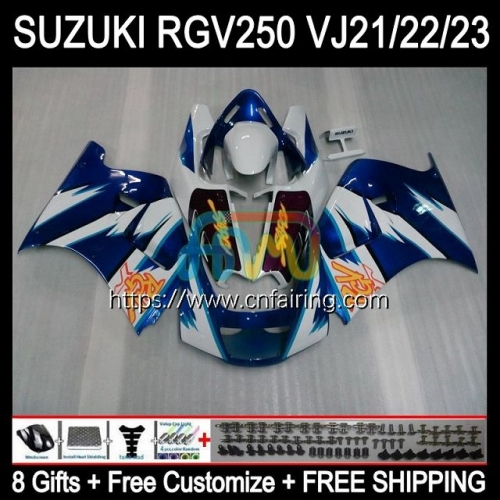 OEM Body Kit For SUZUKI 250CC RGV250 SAPC VJ21 RGVT250 88 89 Bodywork RGVT-250 RGV-250 Panel RGVT RGV 250 1988 1989 White blue Full Fairing 55HM.51