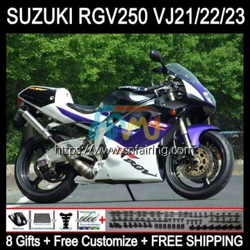 Body Kit For SUZUKI RGV-250 250CC RGV250 SAPC VJ21 1988 1989 Bodywork RGVT-250 Panel RGVT250 RGVT RGV 250 CC 88 89 OEM Purple white Fairings 55HM.113