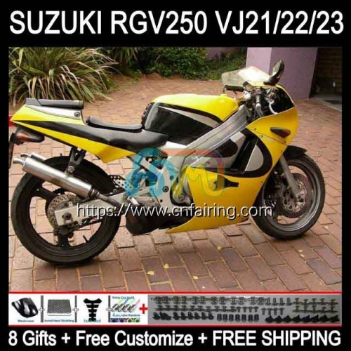 OEM Body Kit For SUZUKI 250CC Gloss Yellow RGV250 SAPC VJ21 RGVT250 88 89 Bodywork RGVT-250 RGV-250 Panel RGVT RGV 250 1988 1989 Full Fairing 55HM.17