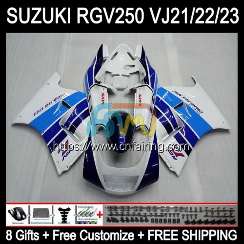 Body Kit For SUZUKI RGV-250 White blue 250CC RGV250 SAPC VJ21 1988 1989 Bodywork RGVT-250 Panel RGVT250 RGVT RGV 250 CC 88 89 OEM Fairings 55HM.78