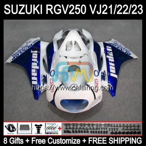 Body For SUZUKI 250CC RGV250 SAPC VJ22 RGVT250 90 91 92 93 94 95 96 RGV-250 RGV White blue 250 CC 1990 1991 1992 1993 1994 1995 1996 Fairing 56HM.37