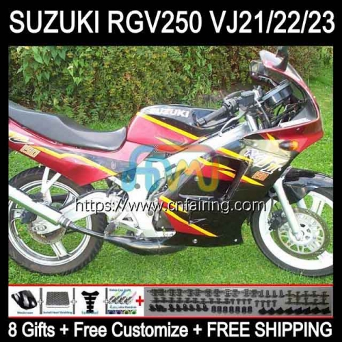 Body Kit For SUZUKI RGV-250 250CC RGV250 SAPC VJ21 1988 1989 Bodywork RGVT-250 Panel RGVT250 Red blk hot RGVT RGV 250 CC 88 89 OEM Fairings 55HM.88