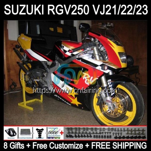 Body For SUZUKI 250CC RGV250 SAPC VJ22 RGVT250 Red yellow 90 91 92 93 94 95 96 RGV-250 RGV 250 CC 1990 1991 1992 1993 1994 1995 1996 Fairing 56HM.31