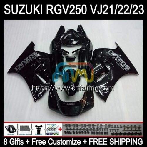 Bodys Kit For SUZUKI RGVT Gloss black RGV 250 CC 250CC 1997 1998 Bodywork RGV-250 RGVT-250 RGVT250 Panel RGV250 SAPC VJ23 97 98 OEM Fairing 57HM.80