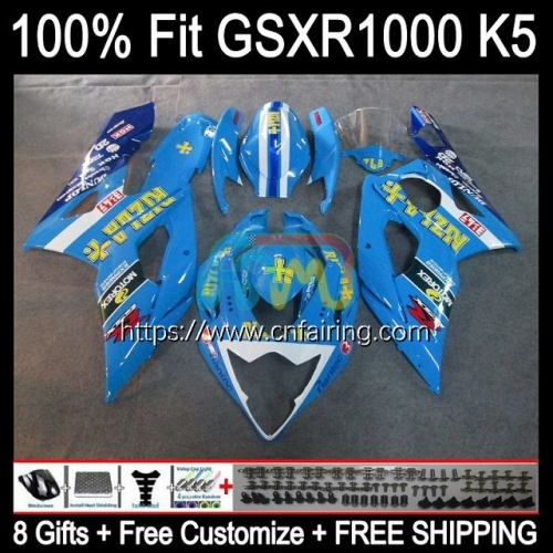 Injection Mold Body For SUZUKI GSXR1000 GSXR 1000 CC 1000CC K5 GSX-R1000 Cowling GSXR-1000 05 06 GSX RIZLA Blue R1000 2005 2006 OEM Fairing 58HM.20