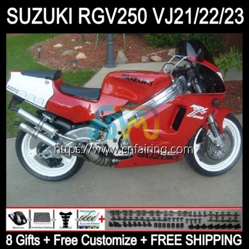 Bodys Kit For SUZUKI RGVT RGV 250 CC Gloss red 250CC 1997 1998 Bodywork RGV-250 RGVT-250 RGVT250 Panel RGV250 SAPC VJ23 97 98 OEM Fairing 57HM.102