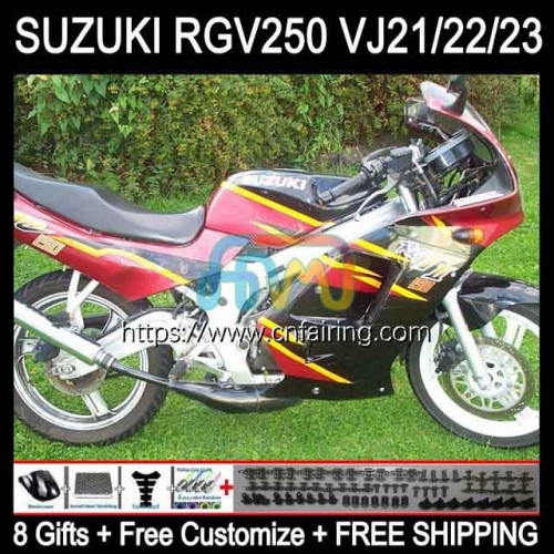 Kit For SUZUKI RGV 250 CC 250CC RGV250 VJ22 1990 1991 1992 1993 1994 1995 1996 RGVT250 SAPC RGV-250 Red black 90 91 92 93 94 95 96 Fairing 56HM.88